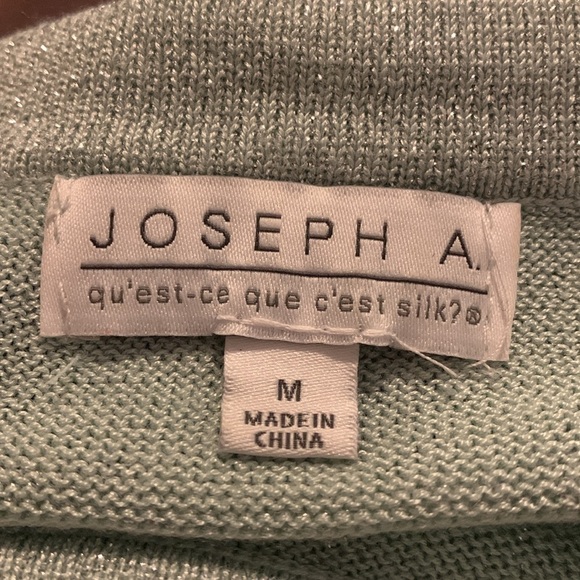 Joseph A. Light Green Shimmery Sweater Size Medium - Picture 3 of 8